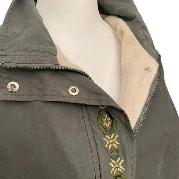 Vintage Northern Sun Canada Olive Green Lined Jacket Coat Size L Fall Winter - Picture 6 of 15